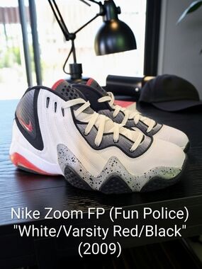 Nike Zoom FP (Fun Police) Rare "White/Varsity Red/Black" (2009) Mens 11.5 EUC